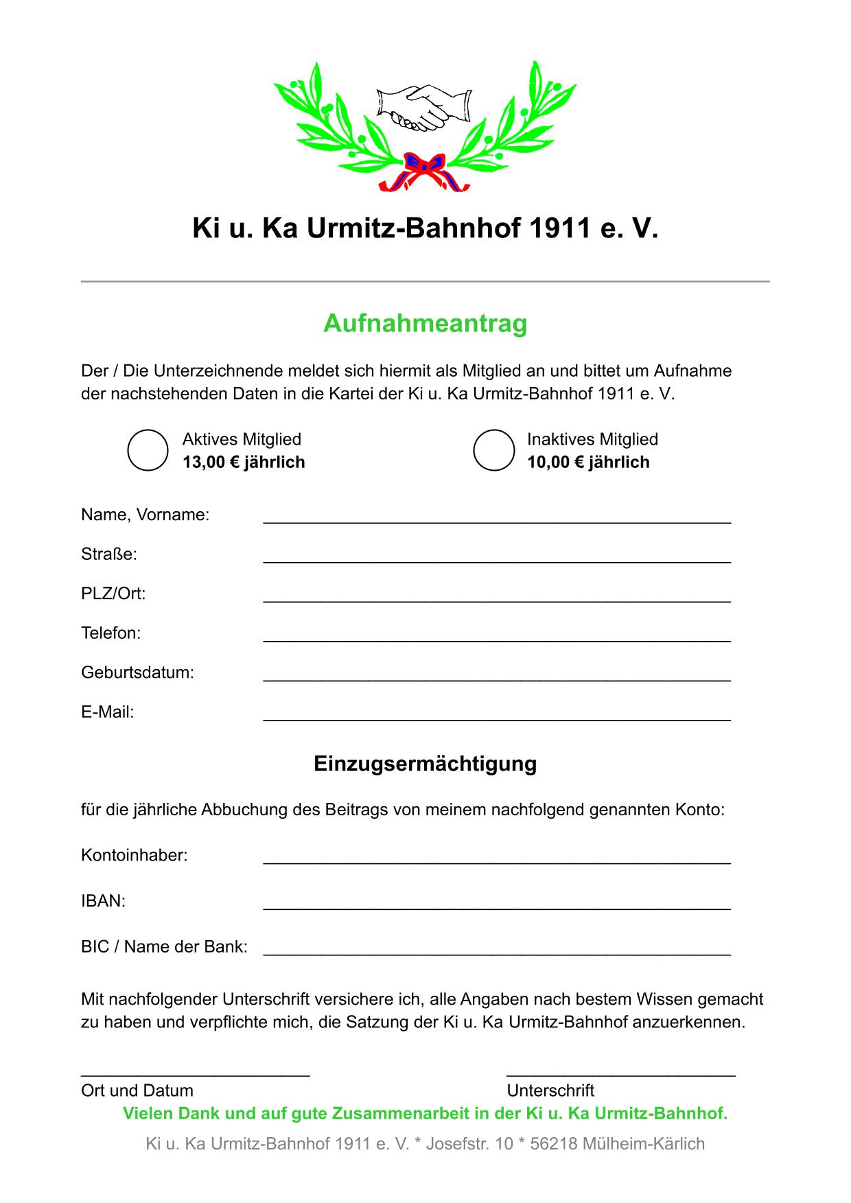 Mitgliedsantrag